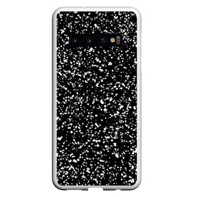 Чехол для Samsung Galaxy S10 с принтом Черно- белое в Новосибирске, Силикон | Область печати: задняя сторона чехла, без боковых панелей | Тематика изображения на принте: капли | краска | кружочки | минимализм | точки