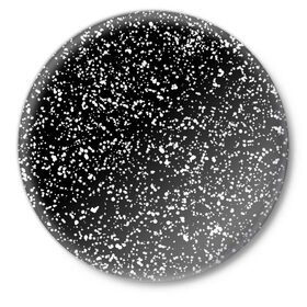 Значок с принтом Черно- белое в Новосибирске,  металл | круглая форма, металлическая застежка в виде булавки | Тематика изображения на принте: капли | краска | кружочки | минимализм | точки