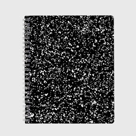 Тетрадь с принтом Черно- белое в Новосибирске, 100% бумага | 48 листов, плотность листов — 60 г/м2, плотность картонной обложки — 250 г/м2. Листы скреплены сбоку удобной пружинной спиралью. Уголки страниц и обложки скругленные. Цвет линий — светло-серый
 | капли | краска | кружочки | минимализм | точки