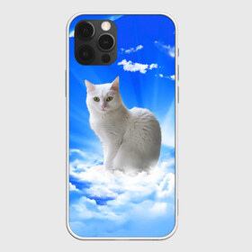 Чехол для iPhone 12 Pro Max с принтом Кот в облаках в Новосибирске, Силикон |  | Тематика изображения на принте: animals | cat | kitty | ангел | белый кот | блики | взгляд кота | глаза кота | животные | киска | кот | котейка | котенок | котик | кошак | кошка | лучи | мордочка | небесный | небо | облака | пейзаж | питомец