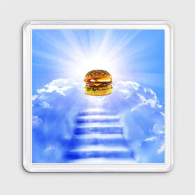 Магнит 55*55 с принтом Райский бургер в Новосибирске, Пластик | Размер: 65*65 мм; Размер печати: 55*55 мм | Тематика изображения на принте: food | hamburger | hot dog | ангел | блики | булка | булочка | бургер | бутерброд | вкусняшки | гамбургер | еда | котлета | лестница | лучи | небесный | небо | обжора | облака | пейзаж | природа | рай | сендвич