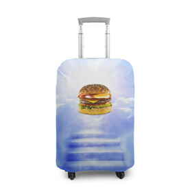 Чехол для чемодана 3D с принтом Райский бургер в Новосибирске, 86% полиэфир, 14% спандекс | двустороннее нанесение принта, прорези для ручек и колес | food | hamburger | hot dog | ангел | блики | булка | булочка | бургер | бутерброд | вкусняшки | гамбургер | еда | котлета | лестница | лучи | небесный | небо | обжора | облака | пейзаж | природа | рай | сендвич