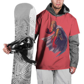 Накидка на куртку 3D с принтом Сайтама One Punch Man в Новосибирске, 100% полиэстер |  | Тематика изображения на принте: anime | one punch man | аниме | анимэ | бэнг | ван панч мэн | ванпанчмен | генос | кинг | сайтама | соник | супер герой | торнадо | уан панч мен