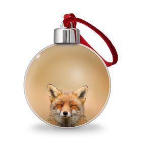 Ёлочный шар с принтом Милая лисичка в Новосибирске, Пластик | Диаметр: 77 мм | fox | foxy | животное | звери | лиса | лисенок | лисичка | милая | рыжая | фокс