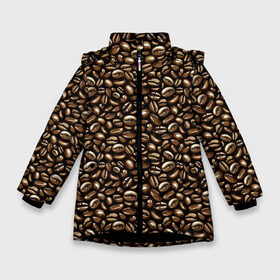 Зимняя куртка для девочек 3D с принтом Кофе в Зёрнах в Новосибирске, ткань верха — 100% полиэстер; подклад — 100% полиэстер, утеплитель — 100% полиэстер. | длина ниже бедра, удлиненная спинка, воротник стойка и отстегивающийся капюшон. Есть боковые карманы с листочкой на кнопках, утяжки по низу изделия и внутренний карман на молнии. 

Предусмотрены светоотражающий принт на спинке, радужный светоотражающий элемент на пуллере молнии и на резинке для утяжки. | americano | coffee | espresso | latte | nescafe | американо | бариста | бармен | капучино | кофе | кофевар | кофейные зерна | кофейня | кружка кофе | латте | макиато | моккачино | мокко | нескафе | чай | чашка кофе | шоколад