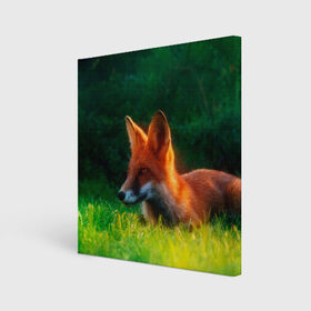 Холст квадратный с принтом Рыжая лиса в Новосибирске, 100% ПВХ |  | fox | foxy | животное | звери | лиса | лисенок | лисичка | милая | рыжая | фокс