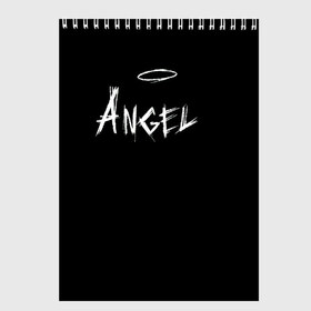 Скетчбук с принтом ANGEL в Новосибирске, 100% бумага
 | 48 листов, плотность листов — 100 г/м2, плотность картонной обложки — 250 г/м2. Листы скреплены сверху удобной пружинной спиралью | angel | angelos | archangel | graffiti | inscription | messenger | saint | ангел | ангелок | ангелос | ангелочек | архангел | вестник | графити | надпись | посланник | святой