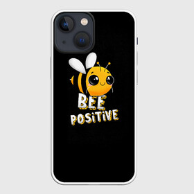 Чехол для iPhone 13 mini с принтом ПЧЁЛКА в Новосибирске,  |  | bee | cute | inscription | positive | striped | wasp | бее | милота | надпись | насекомое | оса | позитив | полосатая | пчела | пчелка