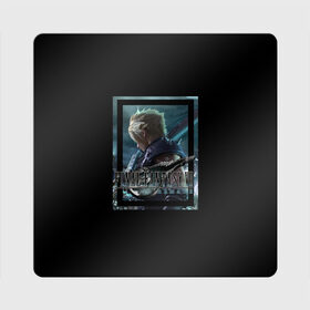 Магнит виниловый Квадрат с принтом Final Fantasy VII Remake в Новосибирске, полимерный материал с магнитным слоем | размер 9*9 см, закругленные углы | final fantasy | final fantasy vii remake | герой | игра | компьютерная | подарок | ремейк | силуэт | синяя | узор | файнл фэнтези