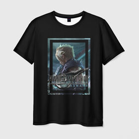 Мужская футболка 3D с принтом Final Fantasy VII Remake в Новосибирске, 100% полиэфир | прямой крой, круглый вырез горловины, длина до линии бедер | Тематика изображения на принте: final fantasy | final fantasy vii remake | герой | игра | компьютерная | подарок | ремейк | силуэт | синяя | узор | файнл фэнтези