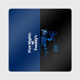 Магнит виниловый Квадрат с принтом Five Nights At Freddy в Новосибирске, полимерный материал с магнитным слоем | размер 9*9 см, закругленные углы | 5 ночей с фредди | five nights at freddys | fnaf | игра | игрок | книга | логотип | пиццерия | подарок | половина | синий | страшилка | фнаф | фредди