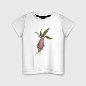 Детская футболка хлопок с принтом Мандрагора в Новосибирске, 100% хлопок | круглый вырез горловины, полуприлегающий силуэт, длина до линии бедер | корни | листочки | растение | фэнтези