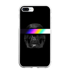 Чехол для iPhone 7Plus/8 Plus матовый с принтом Череп в Новосибирске, Силикон | Область печати: задняя сторона чехла, без боковых панелей | dark | голова | градиент | металл | металлический череп | минимализм | панк | рок | тьма | череп | черепа