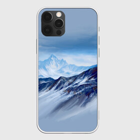 Чехол для iPhone 12 Pro Max с принтом Серо-голубые горы в Новосибирске, Силикон |  | Тематика изображения на принте: арт | горы | живопись | кистью | краски | пейзаж | рисунок | серый