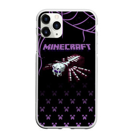 Чехол для iPhone 11 Pro Max матовый с принтом Minecraft паук в Новосибирске, Силикон |  | minecraft | алекс | белый | блоки | ведьма | взрывчатка | визера | волк | гаст | добывать | дракон | зеленый куб | зомби | игра | крафт | крипер | кубики | лошадка | майн | майнкрафт | манкрафт | овечка | оцелот