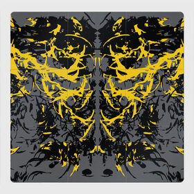 Магнитный плакат 3Х3 с принтом Ужасы хорор в Новосибирске, Полимерный материал с магнитным слоем | 9 деталей размером 9*9 см | абстракция | жёлтый | кора | пятна | робот | ужасы | узор | фантастика | футуризм | хорор | цвета 2021
