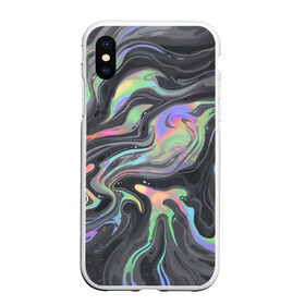 Чехол для iPhone XS Max матовый с принтом color pattern в Новосибирске, Силикон | Область печати: задняя сторона чехла, без боковых панелей | chromatic | colors | divorces | multicolored | paint | pattern | потеки краски | разводы | цветной паттерн