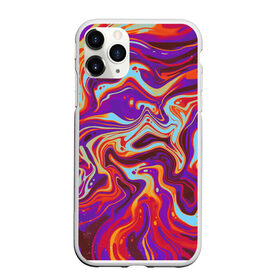 Чехол для iPhone 11 Pro Max матовый с принтом colorful waves в Новосибирске, Силикон |  | Тематика изображения на принте: abstract | colors | paint | pattern | violet | waves | абстракция | волны | краска | цветной