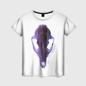 Женская футболка 3D с принтом The Skull в Новосибирске, 100% полиэфир ( синтетическое хлопкоподобное полотно) | прямой крой, круглый вырез горловины, длина до линии бедер | альтернатива | андеграунд | гот | готика | готический стиль | готы | фиолетовый череп | череп | череп животного