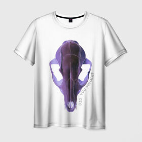 Мужская футболка 3D с принтом The Skull в Новосибирске, 100% полиэфир | прямой крой, круглый вырез горловины, длина до линии бедер | альтернатива | андеграунд | гот | готика | готический стиль | готы | фиолетовый череп | череп | череп животного