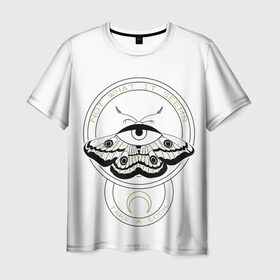 Мужская футболка 3D с принтом The Moth в Новосибирске, 100% полиэфир | прямой крой, круглый вырез горловины, длина до линии бедер | альтернатива | андеграунд | арт | бабочка | бражник | глаз | глаза | гот | готика | готический стиль | готы | крылья | луна | мотылек | черно белый арт
