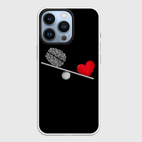 Чехол для iPhone 13 Pro с принтом Слушай Сердце в Новосибирске,  |  | 14 февраля | love | valentines day | девушке | день влюбленных | качели | любимой | любимому | любовь | не слушай мозг | пара | парню | перевесил | разум | сердца | сердце heart | слушай сердце