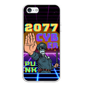 Чехол для iPhone 5/5S матовый с принтом Retro Cyberpunk в Новосибирске, Силикон | Область печати: задняя сторона чехла, без боковых панелей | Тематика изображения на принте: 2077 | 3d | cyber punk | cyberpunk | retro | кибер панк | киберпанк | полная запечатка | ретро | робот