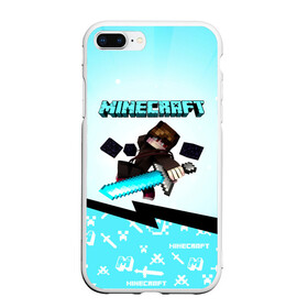 Чехол для iPhone 7Plus/8 Plus матовый с принтом Minecraft в Новосибирске, Силикон | Область печати: задняя сторона чехла, без боковых панелей | minecraft | алекс | белый | блоки | ведьма | взрывчатка | визера | волк | гаст | добывать | дракон | зеленый куб | зомби | игра | крафт | крипер | кубики | лошадка | майн | майнкрафт | манкрафт | овечка | оцелот