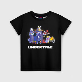 Детская футболка 3D с принтом Undertale в Новосибирске, 100% гипоаллергенный полиэфир | прямой крой, круглый вырез горловины, длина до линии бедер, чуть спущенное плечо, ткань немного тянется | Тематика изображения на принте: game | games | undertale | андертеил | андертэйл | игра | игры | приключения | скелет