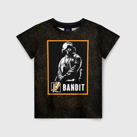 Детская футболка 3D с принтом Bandit в Новосибирске, 100% гипоаллергенный полиэфир | прямой крой, круглый вырез горловины, длина до линии бедер, чуть спущенное плечо, ткань немного тянется | bandit | r6s | rainbow six siege | бандит | оперативник | персонаж