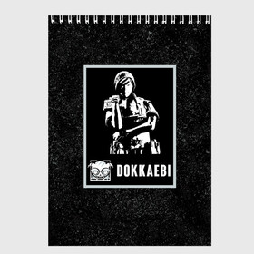 Скетчбук с принтом Dokkaebi в Новосибирске, 100% бумага
 | 48 листов, плотность листов — 100 г/м2, плотность картонной обложки — 250 г/м2. Листы скреплены сверху удобной пружинной спиралью | dokkaebi | r6s | rainbow six siege | доккаэби | оперативник | персонаж | токкэби