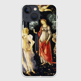 Чехол для iPhone 13 mini с принтом весна боттичелли в Новосибирске,  |  | амур | ангелочки | весна | влюбленных | день святого валентина | для двоих | для пар | искусство | картина | купидон | любовь | парные | подарок | шедевр
