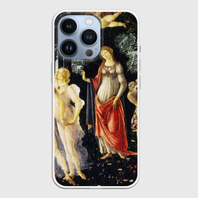 Чехол для iPhone 13 Pro с принтом весна боттичелли в Новосибирске,  |  | Тематика изображения на принте: амур | ангелочки | весна | влюбленных | день святого валентина | для двоих | для пар | искусство | картина | купидон | любовь | парные | подарок | шедевр