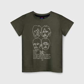 Детская футболка хлопок с принтом The Beatles (одной линией) в Новосибирске, 100% хлопок | круглый вырез горловины, полуприлегающий силуэт, длина до линии бедер | let it be | the beatles | битлз | битломан | битлы | всемирный день | группа | джон | джордж | известный | леннон | логотип | маккартни | музыка | музыкант | пол | популярный | портрет | ринго | рок группа | старр
