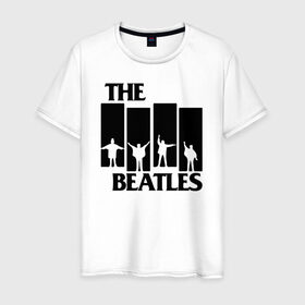 Мужская футболка хлопок с принтом The Beatles в Новосибирске, 100% хлопок | прямой крой, круглый вырез горловины, длина до линии бедер, слегка спущенное плечо. | великобритания | джон леннон | классика | легенды | музыка | пол маккартни | рок | рок группа
