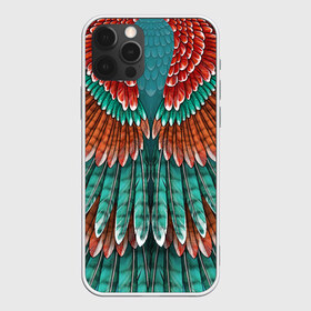 Чехол для iPhone 12 Pro Max с принтом Оперение зимородка в Новосибирске, Силикон |  | бирюзовый | друид | зелёный | зимородок | индеец | оперение | оранжевый | пернатый | перо | перья | природа | птица | рыжий | сон