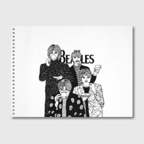 Альбом для рисования с принтом THE BEATLES в Новосибирске, 100% бумага
 | матовая бумага, плотность 200 мг. | the beatles | битлз | битлс | битлы | джон леннон | джордж харрисон | пол маккартни | ринго старр