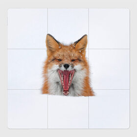 Магнитный плакат 3Х3 с принтом Снежная лиса в Новосибирске, Полимерный материал с магнитным слоем | 9 деталей размером 9*9 см | fox | foxy | животное | звери | лиса | лисенок | лисичка | милая | рыжая | фокс