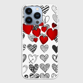 Чехол для iPhone 13 Pro с принтом Сердца в Новосибирске,  |  | 14 февраля | hearts background | валентинов день | влюбленным | девушке | день святого валентина | жене | кардиологу | любимой | любимому | люблю | любовь | мужу | парню | сердца графика | сердца фон