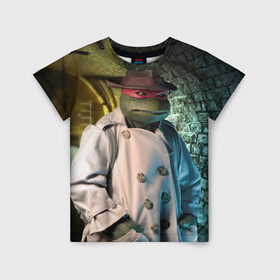 Детская футболка 3D с принтом Raph в Новосибирске, 100% гипоаллергенный полиэфир | прямой крой, круглый вырез горловины, длина до линии бедер, чуть спущенное плечо, ткань немного тянется | Тематика изображения на принте: 1990 | tnmt | turtles | ниндзя | ретро | фильм | черепашки