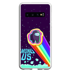 Чехол для Samsung Galaxy S10 с принтом AMONG US neon rainbow в Новосибирске, Силикон | Область печати: задняя сторона чехла, без боковых панелей | детский | космос | неоновый | радуга | стильная | тренд | яркий