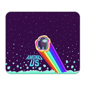 Коврик для мышки прямоугольный с принтом AMONG US neon rainbow в Новосибирске, натуральный каучук | размер 230 х 185 мм; запечатка лицевой стороны | детский | космос | неоновый | радуга | стильная | тренд | яркий