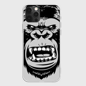 Чехол для iPhone 12 Pro с принтом animal crunch  в Новосибирске, силикон | область печати: задняя сторона чехла, без боковых панелей | angry | animal | power | горилла | животное | злой | спорт