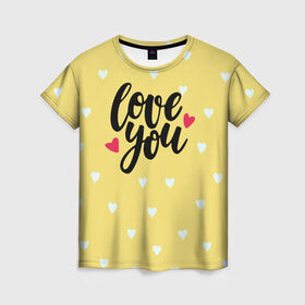 Женская футболка 3D с принтом Love Yoy в Новосибирске, 100% полиэфир ( синтетическое хлопкоподобное полотно) | прямой крой, круглый вырез горловины, длина до линии бедер | 14 февряля | amor | kiss | love | love you | my love | valentine | валентин | люблю | любовь | отношения | пара | поцелуй | я люблю