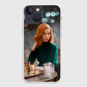 Чехол для iPhone 13 mini с принтом Queens Gambit Ход Королевы в Новосибирске,  |  | the queens gambit | бэт хармон | королева | милая девушка | рыжая | рыжая девушка | сериал | сериал про шахматы | ход королевы | шахматы | элизабет хармон