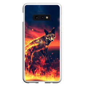 Чехол для Samsung S10E с принтом Огненная лиса в Новосибирске, Силикон | Область печати: задняя сторона чехла, без боковых панелей | fox | foxy | животное | звери | лиса | лисенок | лисичка | милая | рыжая | фокс