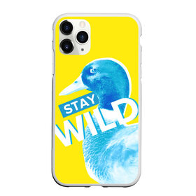 Чехол для iPhone 11 Pro матовый с принтом Оставайся диким в Новосибирске, Силикон |  | brave wilderness | stay wild | желтый | оставайся диким | селезень | упрт | утенок | утка