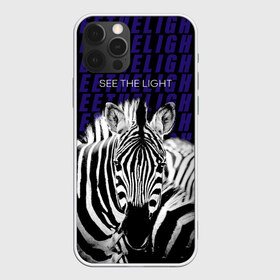 Чехол для iPhone 12 Pro Max с принтом See the light в Новосибирске, Силикон |  | light | see the light | zebra | белый | животные | зебра | свет | черный