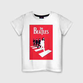 Детская футболка хлопок с принтом The Beatles в Новосибирске, 100% хлопок | круглый вырез горловины, полуприлегающий силуэт, длина до линии бедер | the beatles | великобритания | джон леннон | классика | легенды | музыка | пол маккартни | рок | рок группа