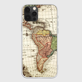 Чехол для iPhone 12 Pro Max с принтом ВИНТАЖНАЯ КАРТА в Новосибирске, Силикон |  | america | geografic | map | tegunvteg | travel | америка | винтаж | география | долгота | карта | колумб | материк | океан | путешествия | суша | широта